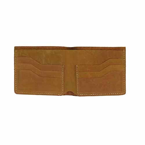 NUBUCK HUB Leather's Light Brown Slim Bi-fold Smart-Leather Men’s Wallet with 06 Credit Card Slots and Gift Box