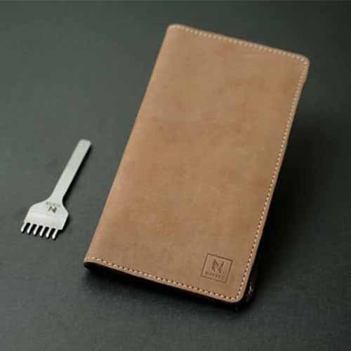 NUBUCK HUB Leather's Light Brown Men's Slim Bi-fold Wallet: Long shape  & Smart Design with Extra Space for Credit Cards and Cash